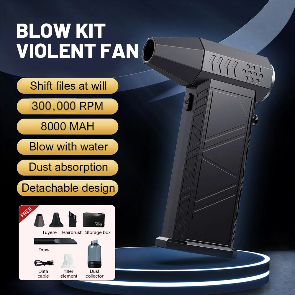 X9 Turbo Fan Jet 300000RPM Turbo Jet Blower Brushless Vacuum Cleaner Blower for Pc/Keyboard/Home/Car Cleaning Air Duster Blower