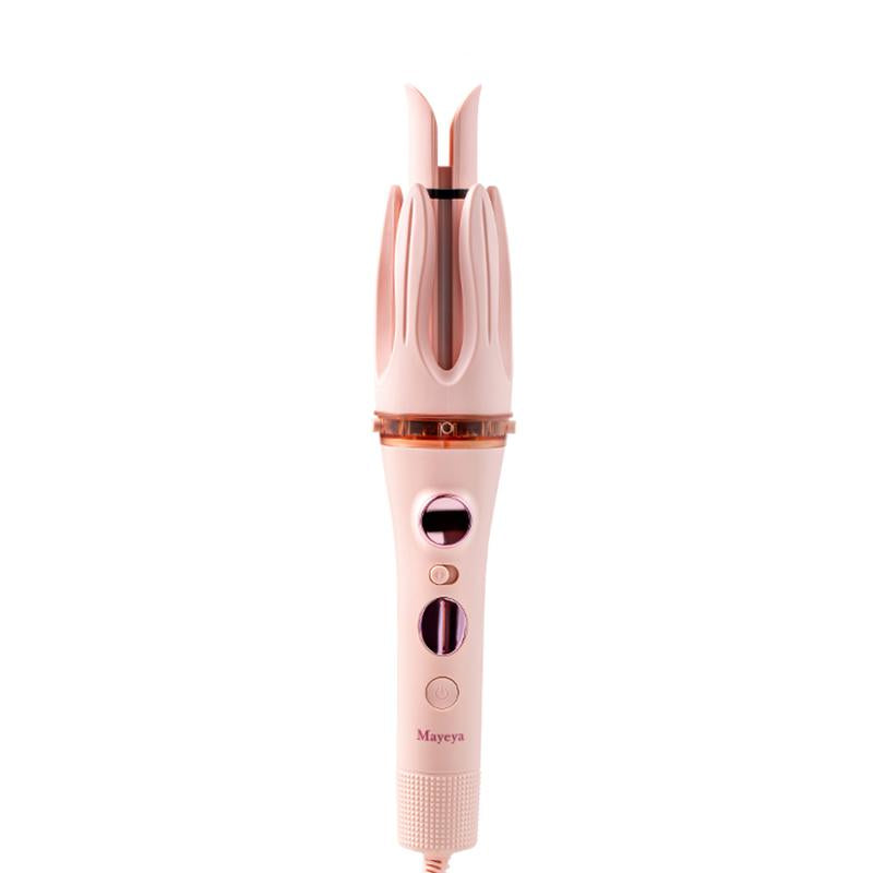 Mayeya Automatic Curling & Straightening Iron - Pink Multifunctional Styler with Dual Swivel & Anti-Iron Feature - Heat Free Styler for Natural Waves - Travel Friendly Lazy Curling Tool