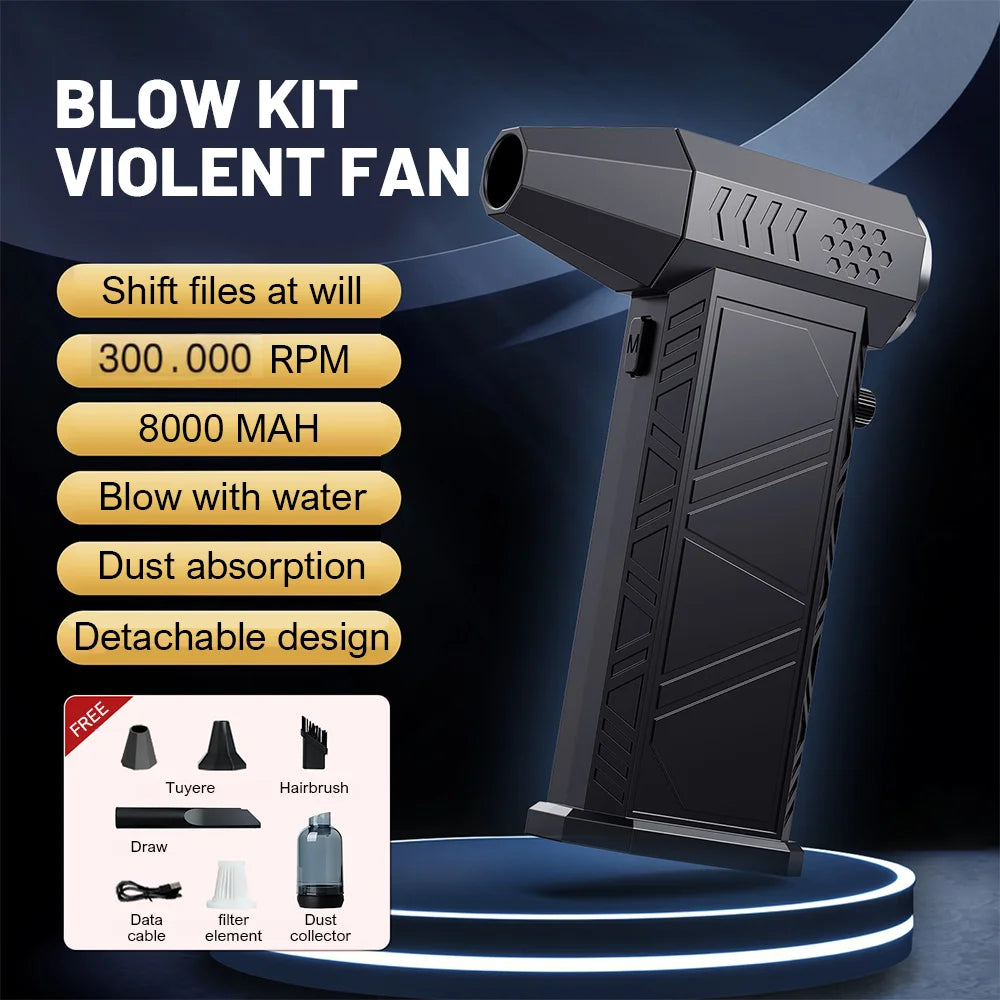 X9 Turbo Fan Jet 300000RPM Turbo Jet Blower Brushless Vacuum Cleaner Blower for Pc/Keyboard/Home/Car Cleaning Air Duster Blower