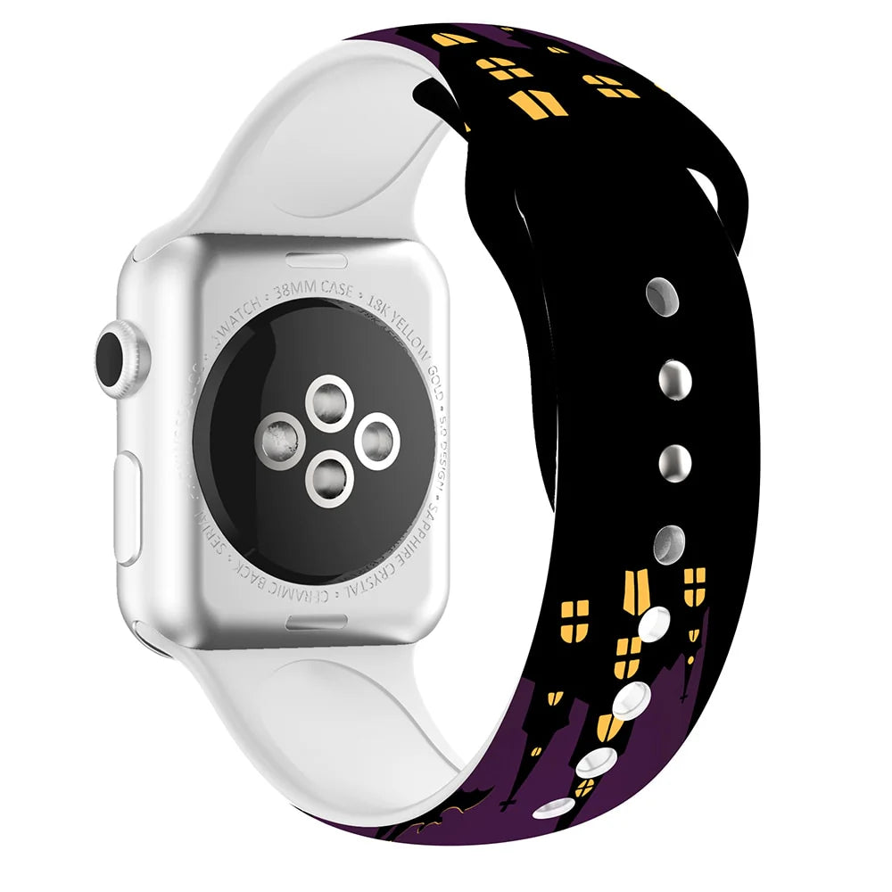 Halloween Strap for Apple Watch Band 45Mm 41Mm 44Mm 40Mm Silicone New Special Printed for Iwatch 38Mm 42Mm Iwatch 7 6 SE 5 4 3 2