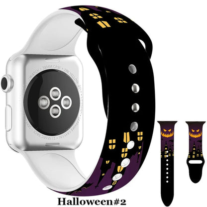 Halloween Strap for Apple Watch Band 45Mm 41Mm 44Mm 40Mm Silicone New Special Printed for Iwatch 38Mm 42Mm Iwatch 7 6 SE 5 4 3 2