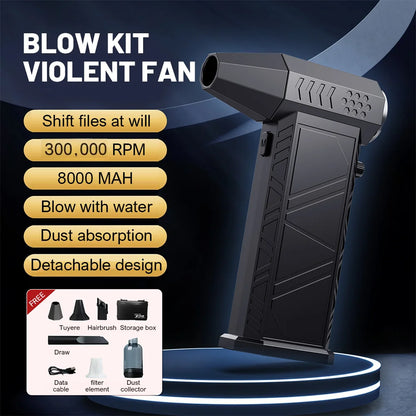 X9 Turbo Fan Jet 300000RPM Turbo Jet Blower Brushless Vacuum Cleaner Blower for Pc/Keyboard/Home/Car Cleaning Air Duster Blower