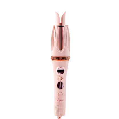 Mayeya Automatic Curling & Straightening Iron - Pink Multifunctional Styler with Dual Swivel & Anti-Iron Feature - Heat Free Styler for Natural Waves - Travel Friendly Lazy Curling Tool