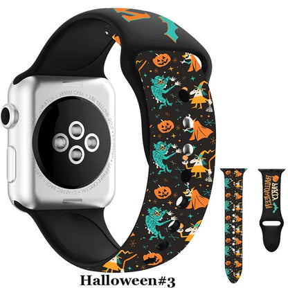 Halloween Strap for Apple Watch Band 45Mm 41Mm 44Mm 40Mm Silicone New Special Printed for Iwatch 38Mm 42Mm Iwatch 7 6 SE 5 4 3 2